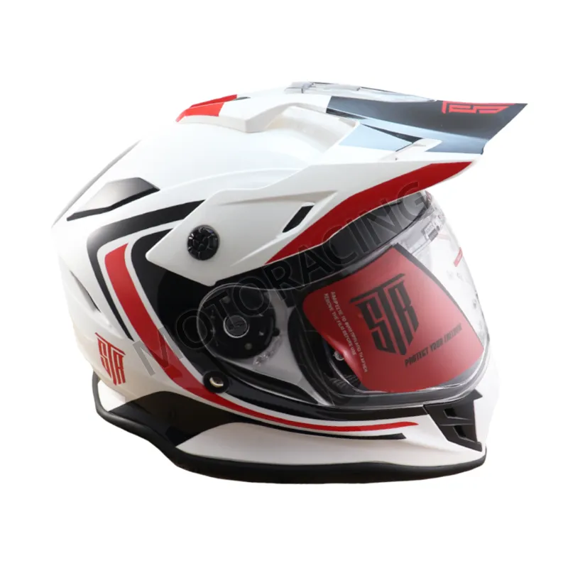 ΚΡΑΝΟΣ MOTOCROSS & ENDURO OFF ROAD STR ENDURO TOURER ΜΕ ΓΕΙΣΟ ΛΕΥΚΟ-ΚΟΚΚΙΝΟ