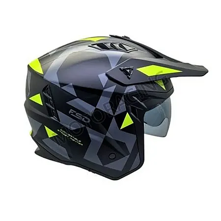 ΚΡΑΝΟΣ MOTOCROSS & ENDURO OFF ROAD FSD X1 TRAIL ΜΑΥΡΟ MAT ΓΚΡΙ ΚΙΤΡΙΝΟ RUBIK ΜΕ ΖΕΛΑΤΙΝΑ ΦΙΜΕ ΜΙΚΡΗ