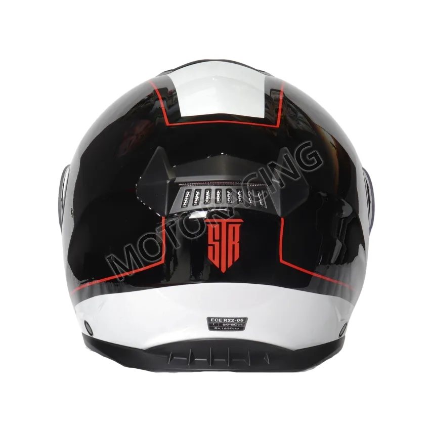 ΚΡΑΝΟΣ ΜΗΧΑΝΗΣ ΣΠΑΣΤΟ STR VELOCE ΜΑΥΡΟ-ΛΕΥΚΟ-ΚΟΚΚΙΝΟ ΜΕ ΕΣΩΤΕΡΙΚΗ ΖΕΛΑΤΙΝΑ ΦΙΜΕ