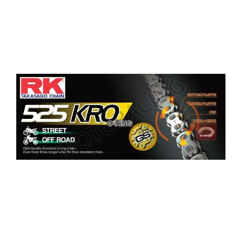 ΑΛΥΣΙΔΑ ΚΙΝΗΣΗΣ ΜΗΧΑΝΗΣ RK 525 "KRO" x 124 ΔΟΝΤΙΑ GB ΧΡΥΣΗ