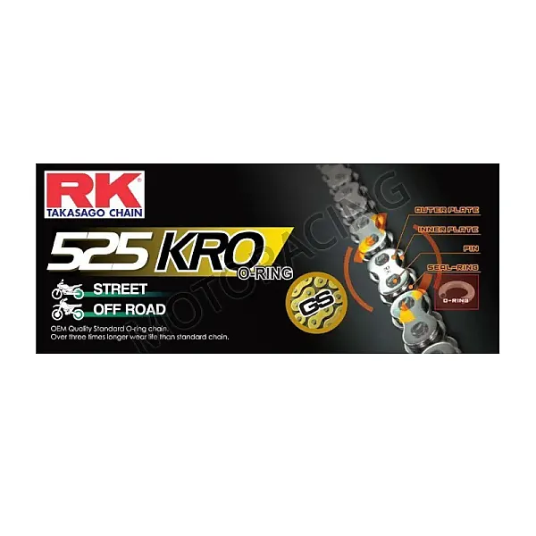 ΑΛΥΣΙΔΑ ΚΙΝΗΣΗΣ ΜΗΧΑΝΗΣ RK 525 "KRO" x 124 ΔΟΝΤΙΑ GB ΧΡΥΣΗ