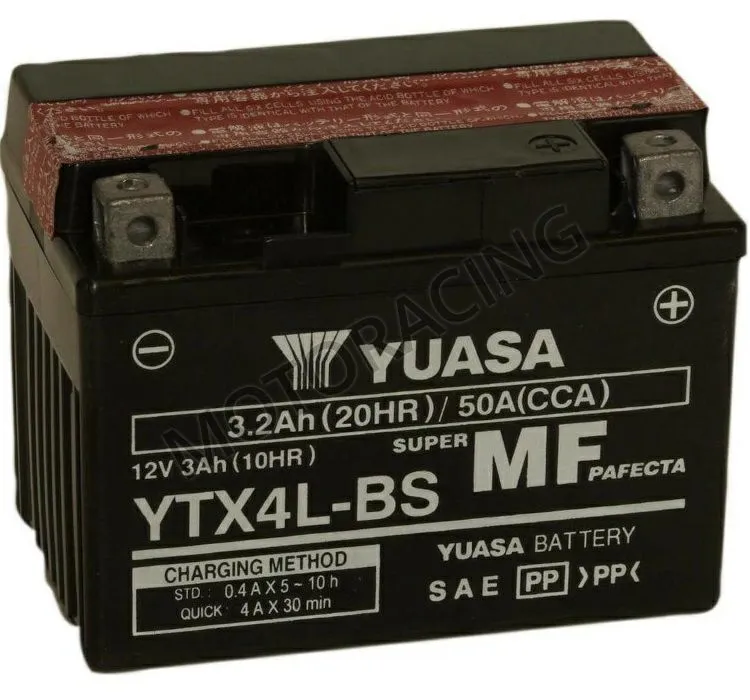 ΜΠΑΤΑΡΙΑ KTM EXC 250 ENDURO 05'-15' / EXC 200 98'-15' / HONDA XR 250R 90'-04' YUASA 12V 3.2Ah YTX4L-BS ΜΕ ΥΓΡΑ