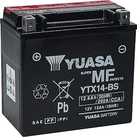 ΜΠΑΤΑΡΙΑ BMW F800 GS 08'-16' / R1200 GS 04'-12' / KAWASAKI VN 800 VULCAN 97'-05' / TRIUMPH TIGER 955 01'-06' YUASA 12V 12.6Ah YTX14-BS ΜΕ ΥΓΡΑ
