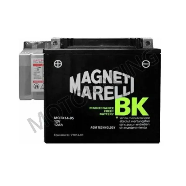 ΜΠΑΤΑΡΙΑ BMW F800 GS 08'-12' / R1200 GS 04'-12' / TRIUMPH TIGER 955 01'-06' MAGNETI MARELLI 12V 12Ah MOTX14-BS ΜΕ ΥΓΡΑ