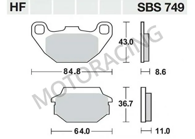 ΤΑΚΑΚΙΑ ΠΙΣΩ SYM JOYRIDE 200 01'-06' / KYMCO MXer 150 02'-07' / MXU 150 05'-13' SBS 749HF- (ΚΕΡΑΜΙΚΟ )