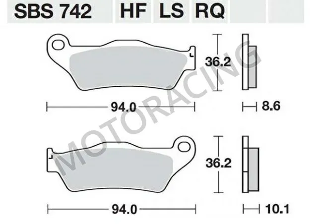 ΤΑΚΑΚΙΑ ΠΙΣΩ BMW R1200 GS 04'-12' / R1150 GS 99'-05' / K1200 R 05'-08' SBS 742LS- SINTER  ΜΕΤΑΛΛΙΚΟ