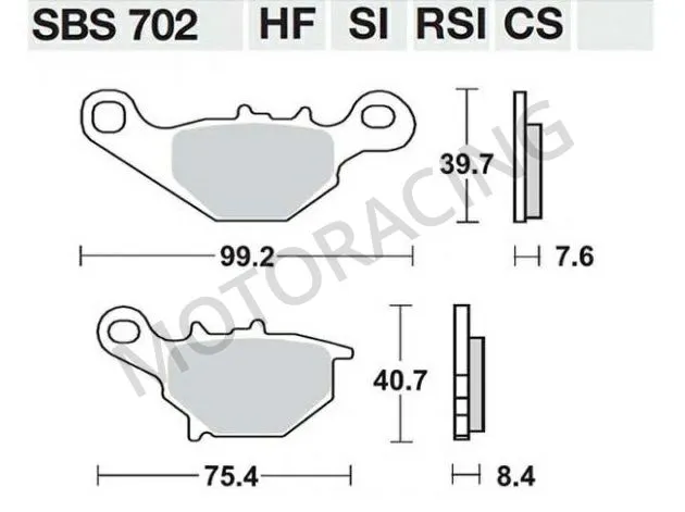 ΤΑΚΑΚΙΑ ΜΠΡΟΣΤΑ KAWASAKI KLX 125L 03'-06' / SUZUKI DRZ 125L 03'-10' / RM 85 02'-04' SBS 702HF- ( ΚΕΡΑΜΙΚΟ )