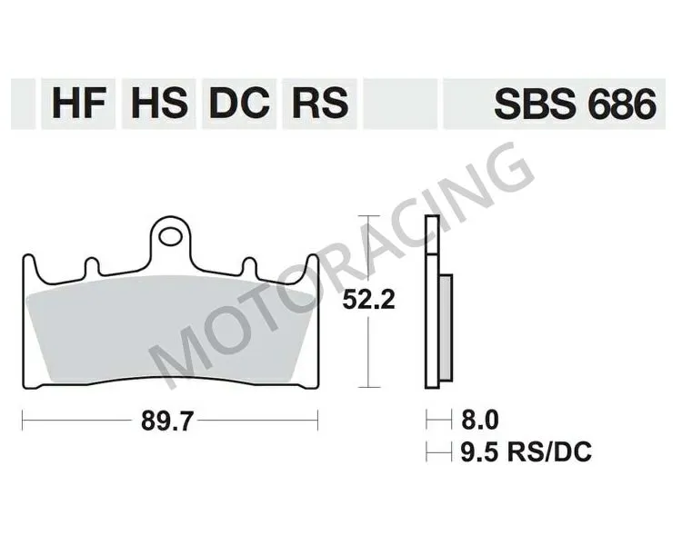 ΤΑΚΑΚΙΑ ΜΠΡΟΣΤΑ SUZUKI GSF 1200 BANDIT 01'-05' / GSXR 1300 HAYABUSA 99'-07' / KAWASAKI ZRX 1200 01'-03' SBS 686HF- (ΚΕΡΑΜΙΚΟ )