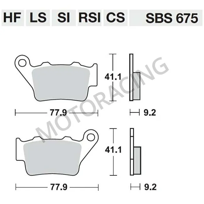 ΤΑΚΑΚΙΑ ΠΙΣΩ BMW F650 GS 99'-12' / F800 GS 08'-16' / YAMAHA XT 660 04'-15' / APRILIA PEGASO 650 01'-09' SBS 675SI - SINTER ( ΜΕΤΑΛΛΙΚΟ )