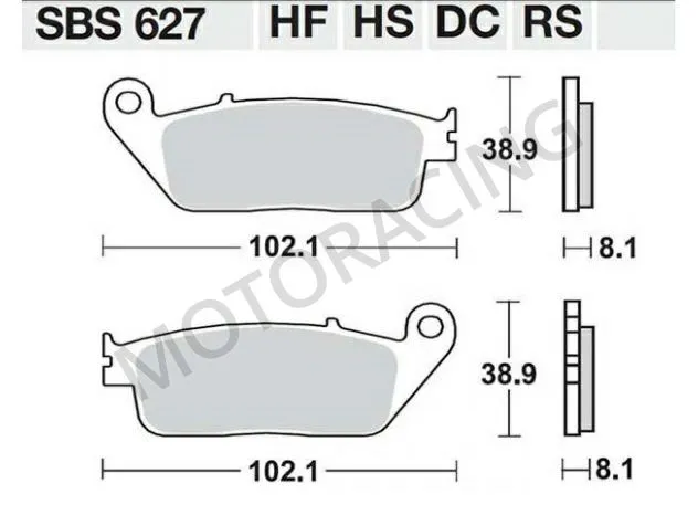 ΤΑΚΑΚΙΑ ΜΠΡΟΣΤΑ HONDA CB 600F HORNET 98'-13' / CBR 600F 95'-16' / TRIUMPH TIGER 800 11'-16' SBS 627HF- ( ΚΕΡΑΜΙΚΟ )