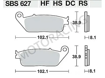 ΤΑΚΑΚΙΑ ΜΠΡΟΣΤΑ HONDA CB 600F HORNET 98'-13' / CBR 600F 95'-16' / TRIUMPH TIGER 800 11'-16' SBS 627HF- ( ΚΕΡΑΜΙΚΟ )