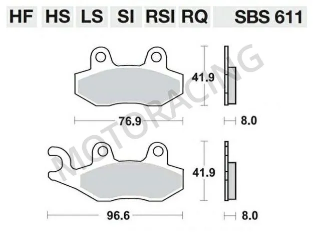 ΤΑΚΑΚΙΑ ΜΠΡΟΣΤΑ KAWASAKI KLX 250 09'-15' / YAMAHA TT-R 250 93'-06' / SUZUKI DR 250 90'-95' SBS 611LS - SINTER ( ΜΕΤΑΛΛΙΚΟ )
