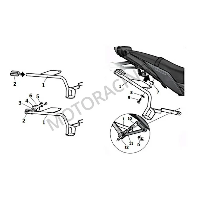 ΒΑΣΕΙΣ ΠΛΑΪΝΩΝ ΒΑΛΙΤΣΩΝ YAMAHA MT-09 14'-16' SHAD